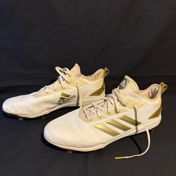Adidas Adizero White and Gold Soccer Cleats men’s size 13 - Picture 2 of 9
